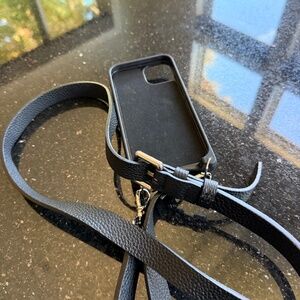 HAILEY Crossbody Phone Case in Black/Silver BANDOLIER iPhone 13 pro